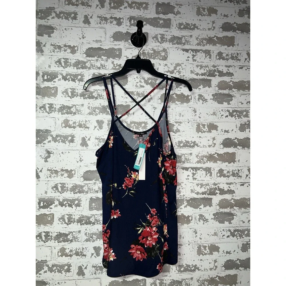 NWT! Papermoon Basima Back Detail Knit Top - Navy Blue Floral Print - Size XL - Picture 3 of 5